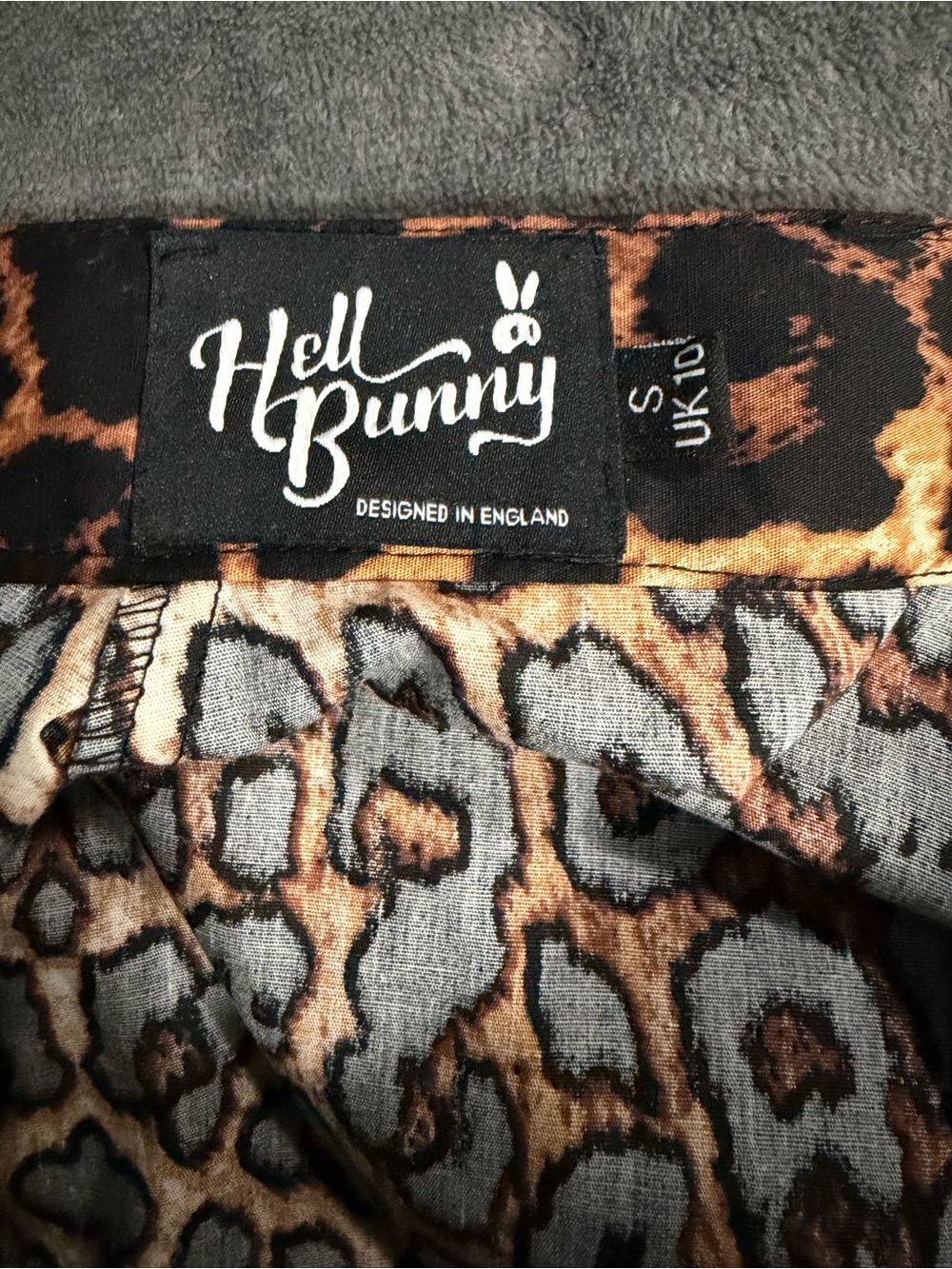 Hell Bunny Panthera Leopard 50s inspired  Print Circle Skirt in Brown & Black, S - Picture 5 of 5